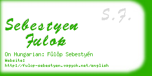sebestyen fulop business card
